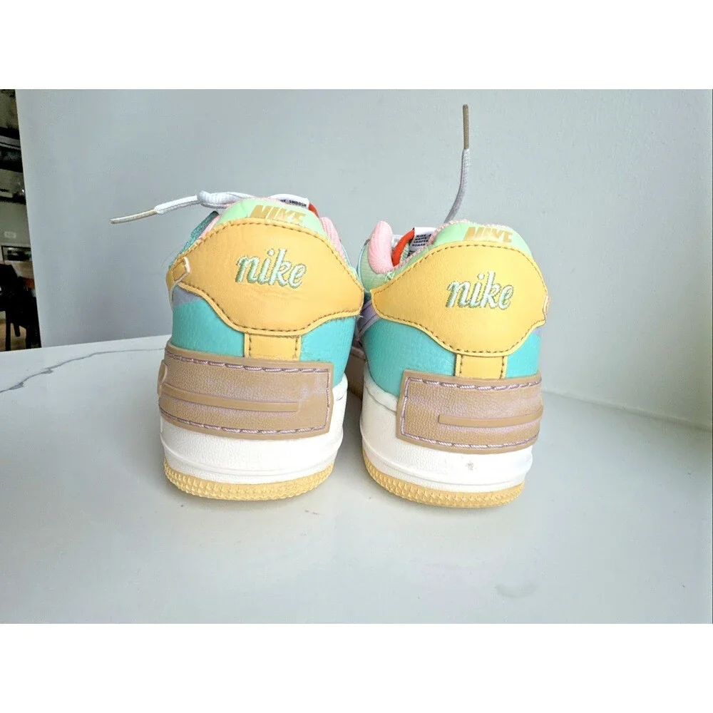 Nike Air Force 1 Shadow Women's Size 7.5 White Pink Mint Multi Color Sneakers